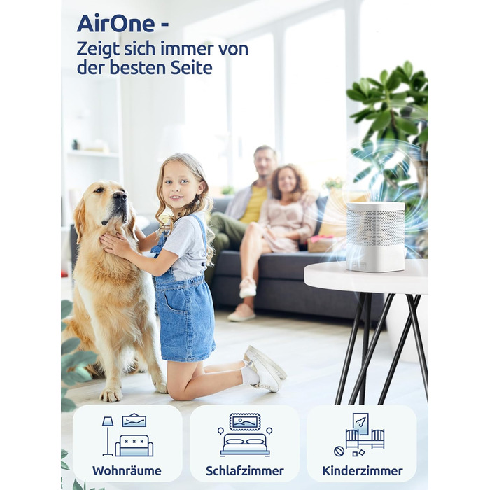 Осушувач повітря BonAura AirOne без електрики, 680 г, до 23 м², 360° вентиляція, захист від плісняви та запахів, білий, для квартири