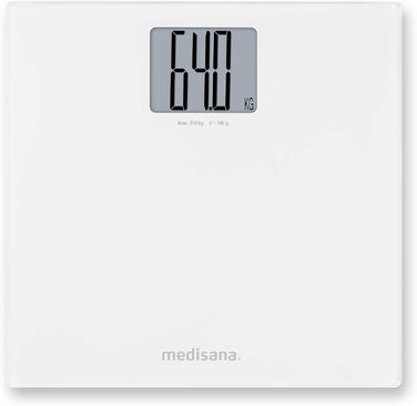 Медична вага Medisana PS 470 XL, електронна, скляна, біла, до 250 кг, автоматичне вимкнення, точна, для зважування людей