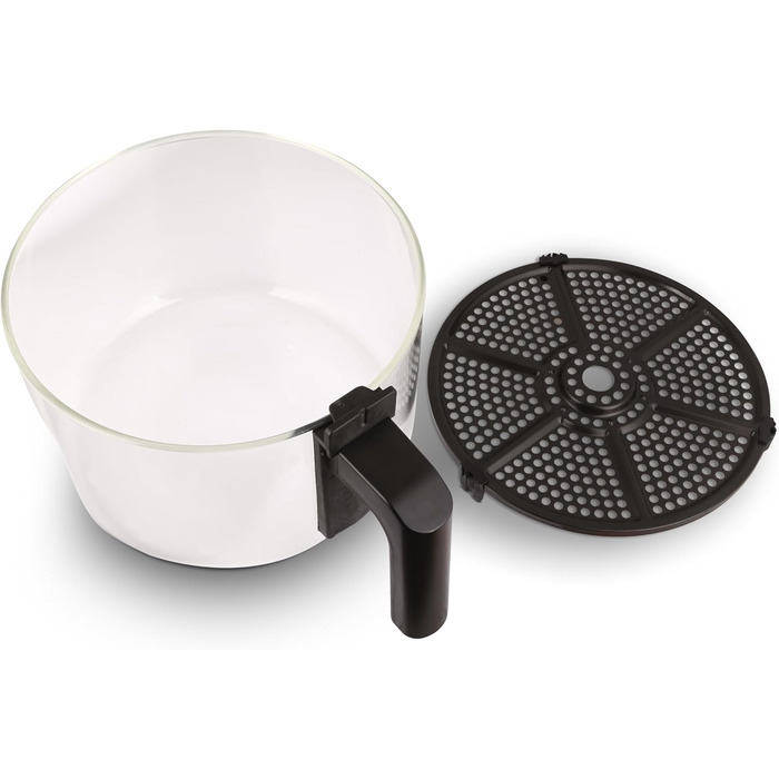 Аерофритюрниця Lauben Glass&Steam 4500BG зі скляним кошиком та функцією пари, 8 програм, 4.5л
