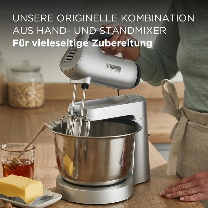 Кухонна машина-міксер Kenwood Chefette HMP54.000SI, чаша з нержавіючої сталі 3.5 л, 650 Вт, сріблястий
