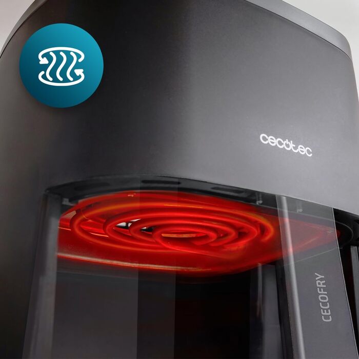 Аерофритюрниця Cecotec Cecofry Fantastik Window 4000 без олії, 4 л, з вікном, 1400 Вт, сенсорне керування, 9 програм, чорна