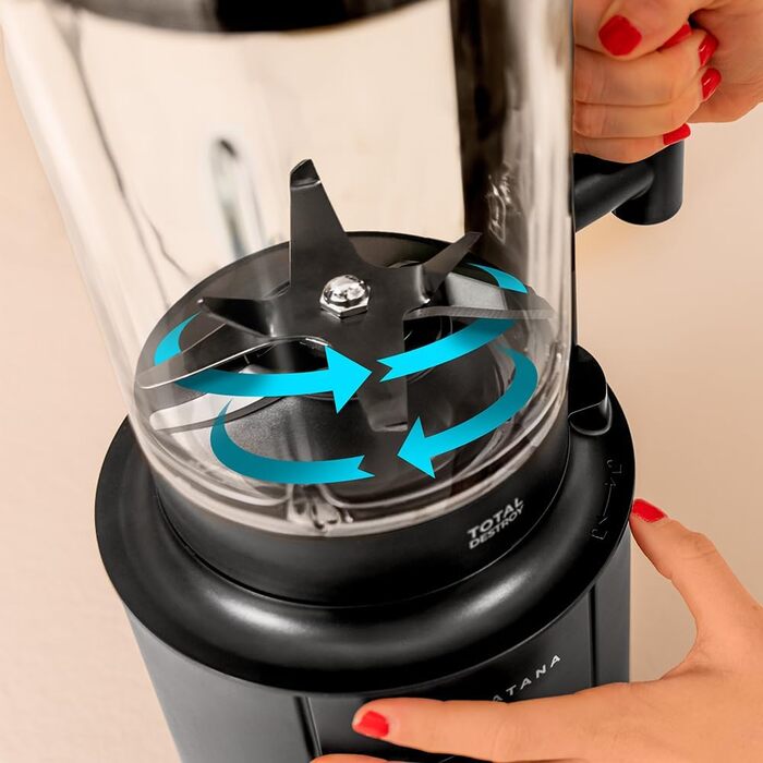 Стаціонарний блендер Cecotec Grand Katana 2700MAX Total Destroy Screen - 2700W, цифровий дисплей, 1,8 л, чорний
