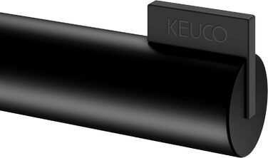 Тримач для туалетного паперу KEUCO Reva Black Selection, металевий, чорний матовий, з поличкою та антиковзною вставкою, для ванної кімнати