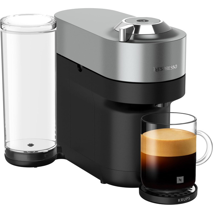 Кавомашина Nespresso Krups Vertuo Pop XN930T Титан 560 мл, капсульна, автоматичне розпізнавання капсул, 4 розміри чашок