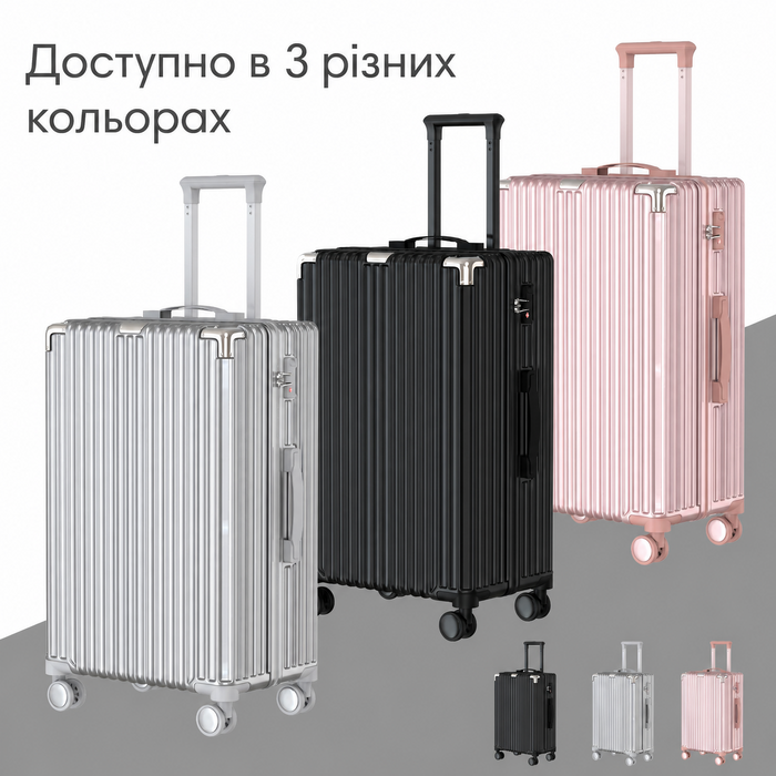 Середній валізний чемодан Voyagoux 71 л, жорсткий ABS, TSA-замок, 4 колеса, чорний, 27x41x67 см, легкий ручний багаж