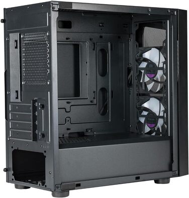 Корпус для ПК Cooler Master CMP 320 Mini-Tower, чорний, Micro-ATX, скляна бічна панель, 2x 120 мм ARGB вентилятори, підтримка різних компонентів, з кришкою для блоку живлення