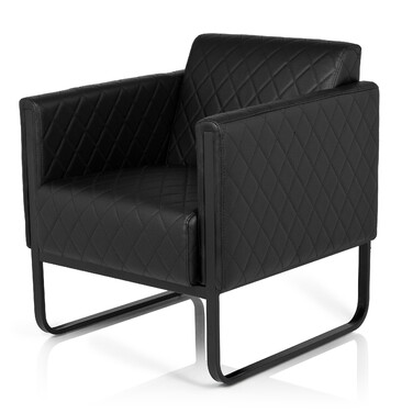 Крісло для відпочинку ARUBA BLACK, чорний каркас, штучна шкіра, одноразове, чорний колір, hjh OFFICE