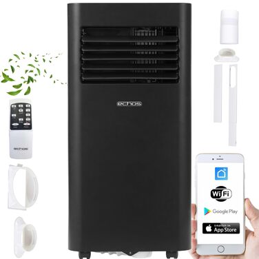 Мобільний кондиціонер Echos 9000 BTU з Wi-Fi, пультом та таймером 24 год – охолодження, осушення, вентиляція