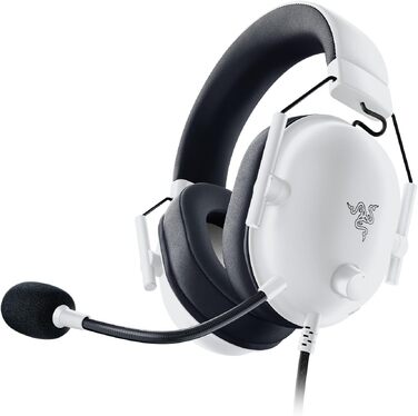 Ігрова гарнітура Razer BlackShark V2 X White — дротова навушники для кіберспорту, 7.1 Surround Sound, 50мм Triforce драйвери, мікрофон HyperClear Cardioid, білий колір