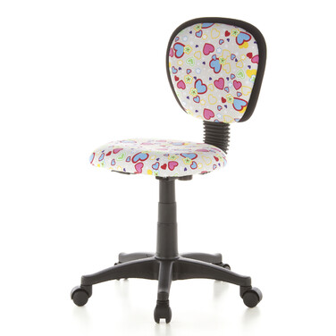 Дитяче крісло для письмового столу KIDDY TOP Flowers & Hearts, оббивка тканина, колір рожевий, hjh OFFICE