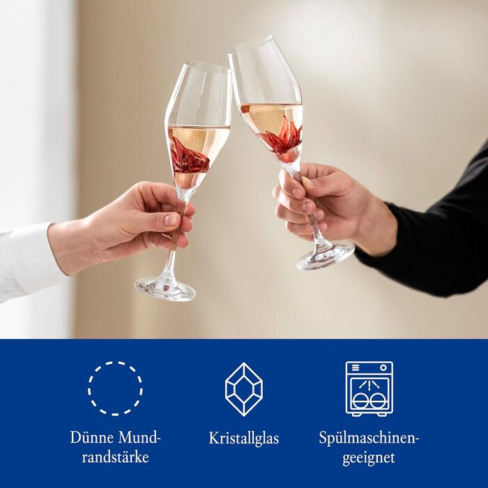 Villeroy & Boch La Divina: Набір з 4 келихів для віскі та джину, 250 мл, кришталь, придатні для миття в посудомийній машині