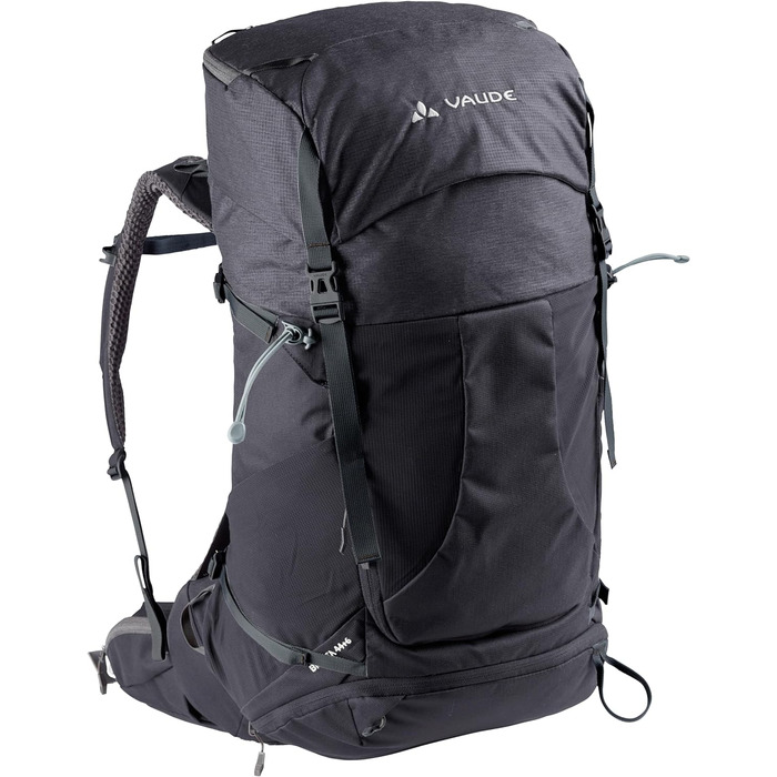 Туристичний рюкзак VAUDE Brenta 44+6 л чорний, водовідштовхувальний, з дощовиком, унісекс, для трекінгу та походів