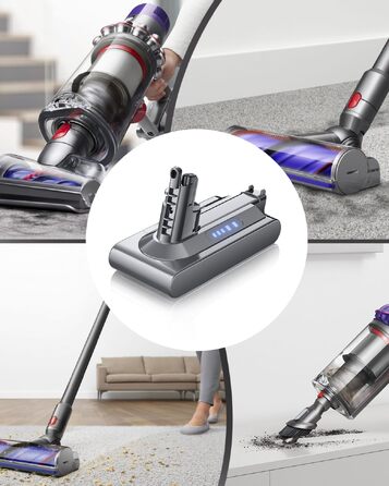 Акумулятор для пилососа Dyson V10 (Powtree) + фільтр та гвинти - 6.0Ah, сірий