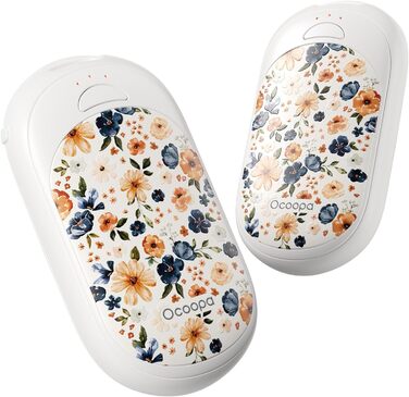 Електричні грілки для рук OCOOPA 2 шт. з магнітною застібкою, 5000mAh, 3 режими нагріву, компактні, для рукавичок, сумки, зимові аксесуари, подарунки для чоловіків та жінок, фіолетовий/білий