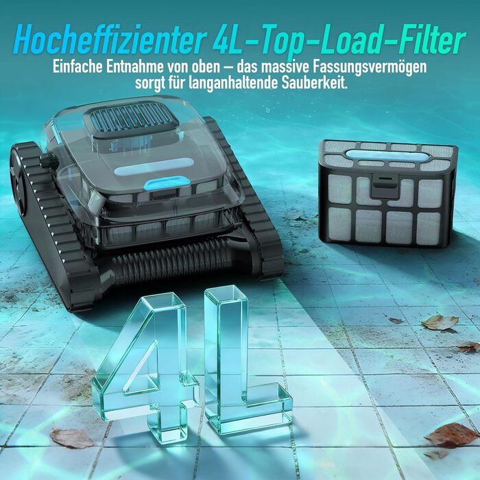 Робот-пилосос для басейну BOTLIFE PC10: Акумуляторний, бездротовий, для очищення дна та стін, до 170 м², з інтелектуальною навігацією та функцією підйому по стінах
