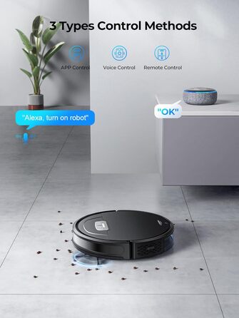 Робот-пилосос з функцією миття, 4500Pa, 3-в-1, сумісний з Alexa, 180 хвилин роботи, для шерсті тварин, килима, твердої підлоги