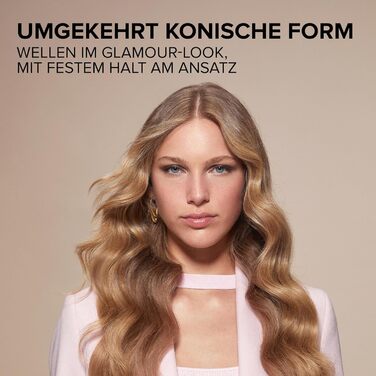 Плойка конусна Bellissima Glam Waves з діамантово-керамічним і кератиновим покриттям, дисплеєм, 5 температурними режимами, швидким нагріванням та захистом від опіків