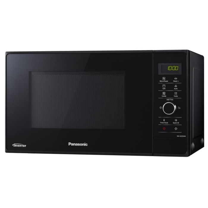 Мікрохвильова піч Panasonic NN-GD35HBGTG з грилем та функцією пароварки, 23 літри, чорний колір