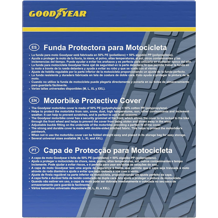Чохол для мотоцикла Goodyear, розмір M, водонепроникний захист