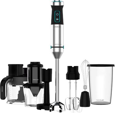 Блендер Cecotec Stabmixer Power TitanBlack 1500 XL Cream - 1500 Вт, CrossBlades, XL-фут, захист від бризок, 8 аксесуарів