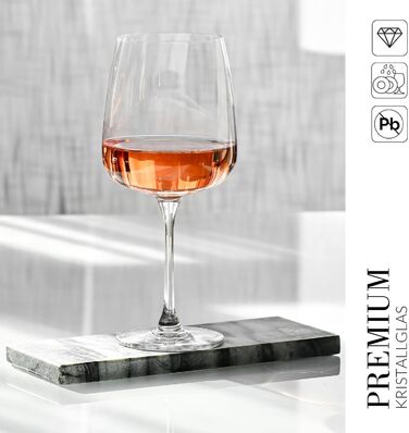 Бокали для білого вина Krosno, 480 мл, 4 шт, сучасна колекція, прозорі, скляні, для дому, ресторану та кухні, підходять для миття в посудомийній машині