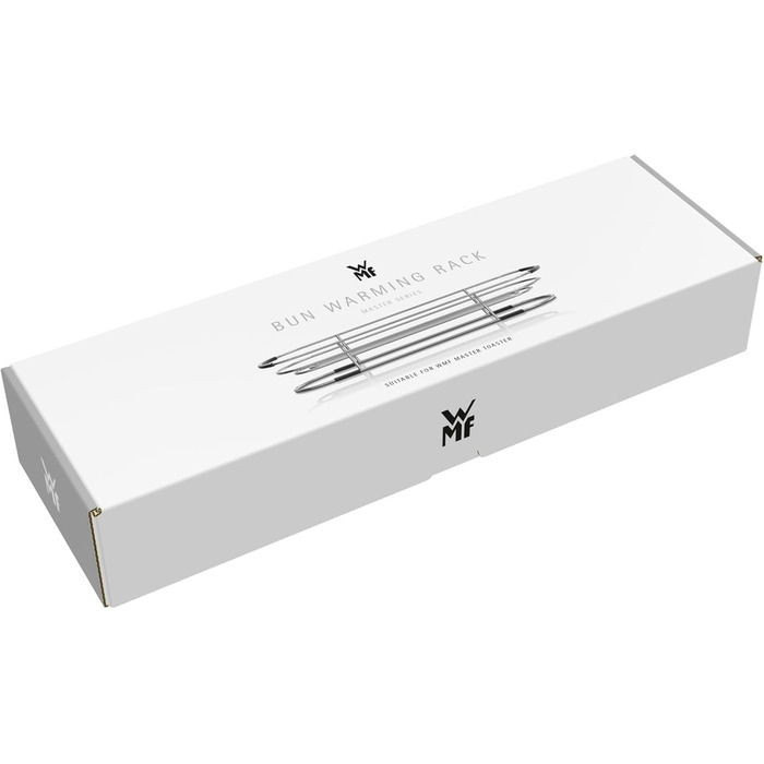 Тостер WMF Master Langschlitz Моторизований, 2 слоти, XXL, Автоматичне центрування хліба, Функція Check-Up, 980 Вт, Сенсорна панель, LED-підсвітка, Нержавіюча сталь матова + Підставка для булочок