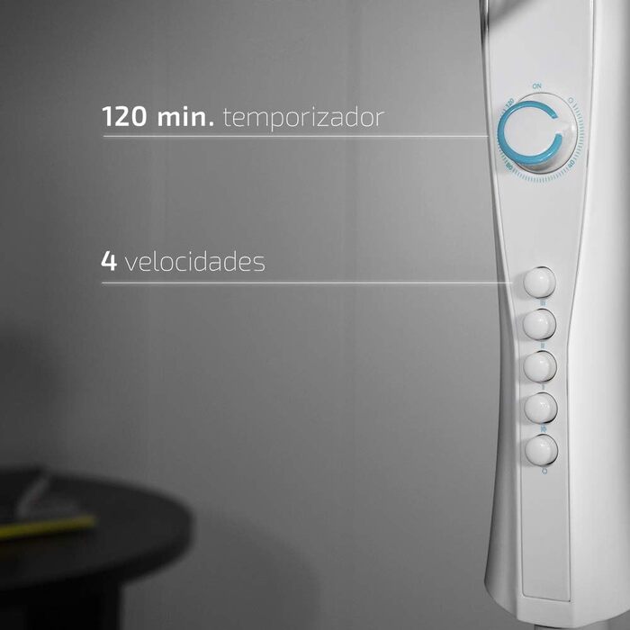 Вентилятор Cecotec EnergySilence 510 40 см, 5 лопатей, 3 швидкості, регульована висота, мідний двигун, чорний