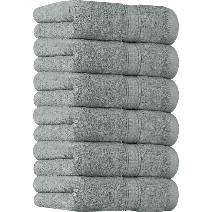 Рушники Utopia Towels з бавовни, набір 6 шт, 100% бавовна, ультрам'які та дуже всмоктуючі, 41x71 см, сірі