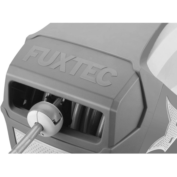 Автоматичний шланг Fuxtec FX-WSA30 – 30 м, ½ дюйма, для саду, з ручною лійкою та з'єднувачами, поворотний на 180°, настінний шланг-обойник (65x29x46 см)