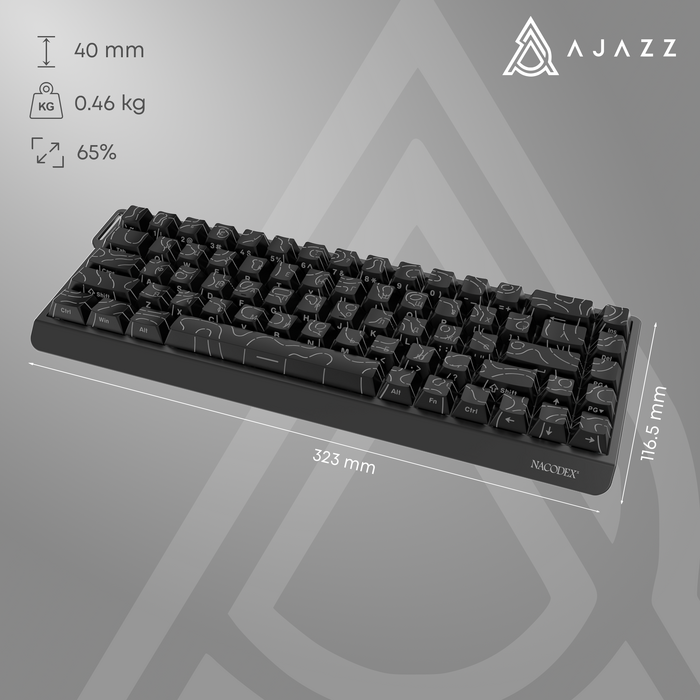 Дротова механічна клавіатура Ajazz NK68 V2 Red Switch (NK68-V2-R-PWB)