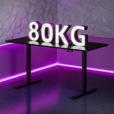 Електричний письмовий стіл SANODESK 180x80 см, регульований по висоті, геймерський стіл з пам’яттю позицій і гачками, чорний