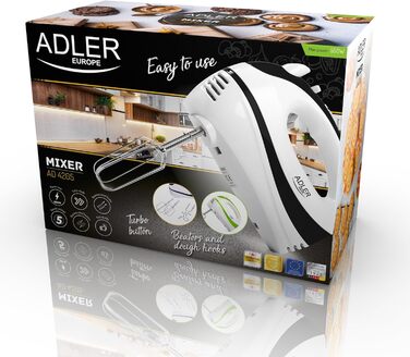 Електричний ручний міксер Adler AD 4205g, багатоколірний