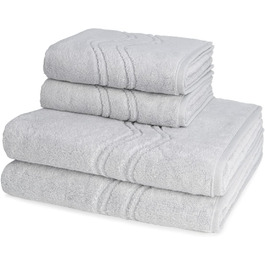 Набір рушників Ross Cashmere Feeling 4 шт: 2 для рук, 2 банних, хром