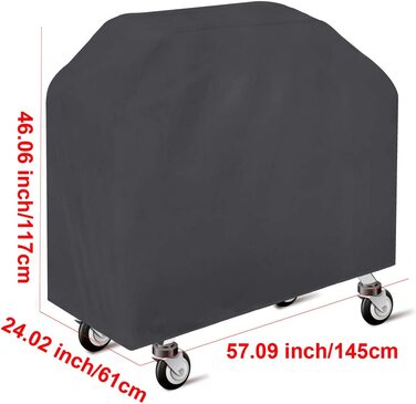 Водонепроникний чохол для гриля ANFTOP 210D, 145x61x117 см, чорний