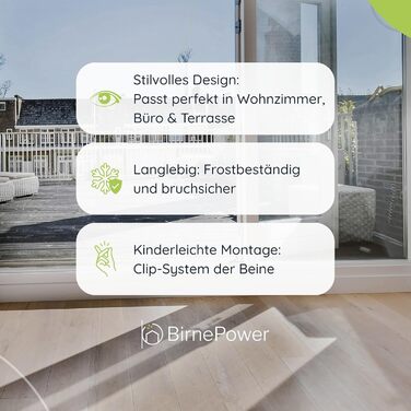 Плантатор BirnePower Gracia Slim 44,5 см – Сучасний горщик для квітів з ніжками, бетонна текстура, стійкий до УФ та погодних умов, елегантний кашпо для балкона, саду, інтер'єру – Антрацит (28,5 см)