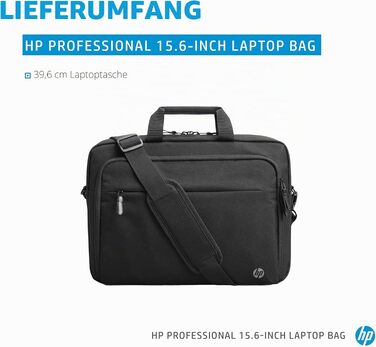 Сумка-чохол для ноутбука HP Professional до 15.6 дюймів, водовідштовхуюча, з RFID-захистом та подвійними замками, чорна