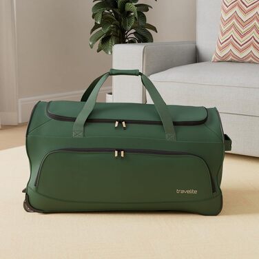 Дорожня сумка на колесах Travelite Basics Fresh L, 89 літрів, темно-зелена, 71 см