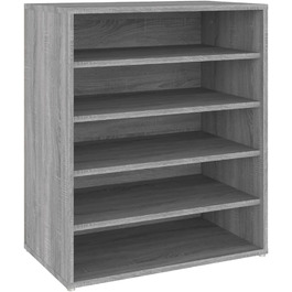 vidaXL шафа для взуття, взуттєва полиця, органайзер, сіра Sonoma, 60x35x70 см, ДСП