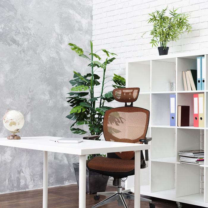 Офісне крісло / крісло керівника VENUS ONE сітка тканина помаранчевий hjh OFFICE