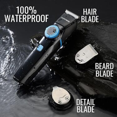 BarberBoss 3-в-1 набір для чоловіків: машинка для стрижки волосся, бороди та триммер, з прецизійним регулюванням, лезами, індикатором заряду, USB-зарядкою, водонепроникний, QR-6087