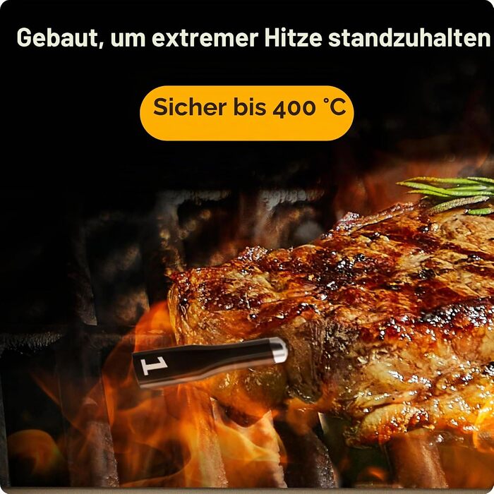 Розумний бездротовий термометр для м'яса Chef iQ з ультратонким щупом, Bluetooth цифровий харчовий термометр з хабом та 1 щупом для дистанційного моніторингу (2023)
