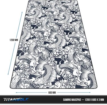 Килимок для миші Titanwolf 1200x600 мм з картою світу XXXL - великий, для геймінгу, покращує точність та швидкість, сумісний з Logitech