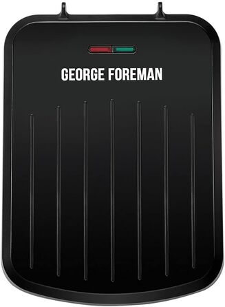 Електричний гриль George Foreman 25800, багатофункціональна гриль-плита і тостер, швидкий нагрів, легке очищення, чорний
