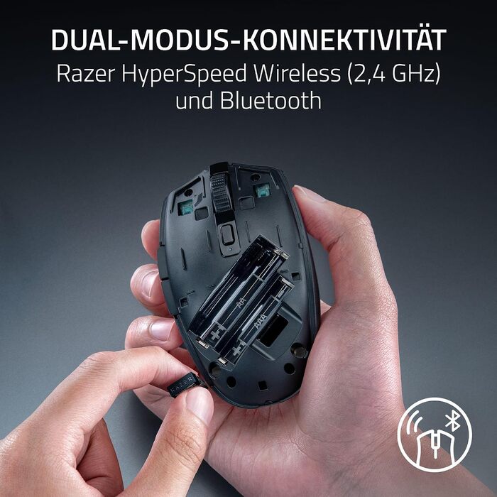 Бездротова ігрова миша Razer Orochi V2 HyperSpeed та Bluetooth, оптичний сенсор 18K DPI, вага 60 г, чорна