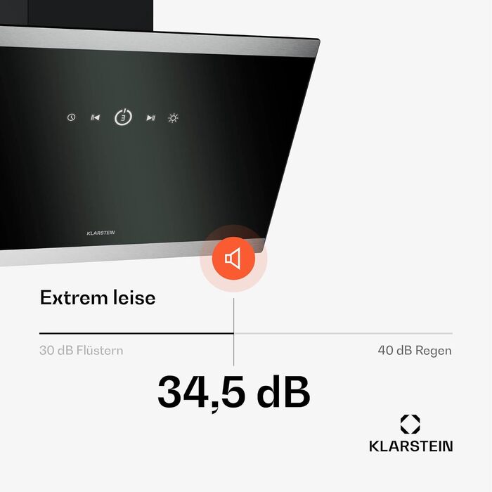 Витяжка кухонна Klarstein FlashLine 60, чорно-мідна, 524 м³/год, сенсорне керування, LED-підсвітка, клас A++, режим відведення та рециркуляції, 60 см
