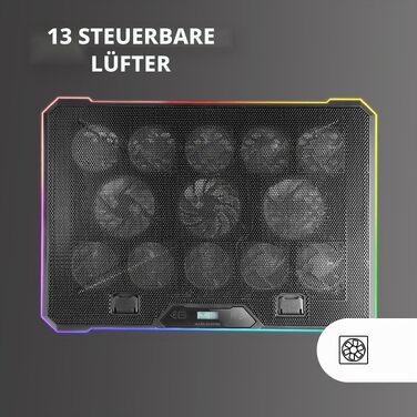 Охолоджуюча підставка для ноутбука Mars Gaming MNBC-Ultra, 140мм вентилятор, RGB Chroma, 5 рівнів нахилу, для ноутбуків до 18