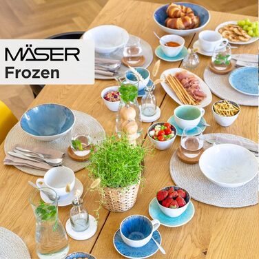 Набір чашок MÄSER FROZEN, білий, 270 мл, кам'яний посуд