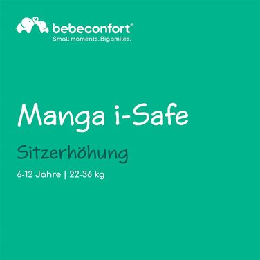 Дитяче автокрісло Bebeconfort Manga i-Safe Reboarder, 6–12 років, 125–150 см, компактне та легке, м'яка оббивка, чорне