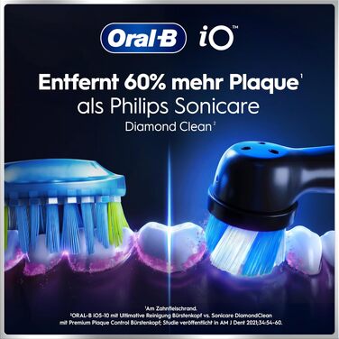 Електрична зубна щітка Oral-B iO Series 6 Black Lava, набір: щітка, 3 змінні насадки (Probierset) та чорний дорожній футляр
