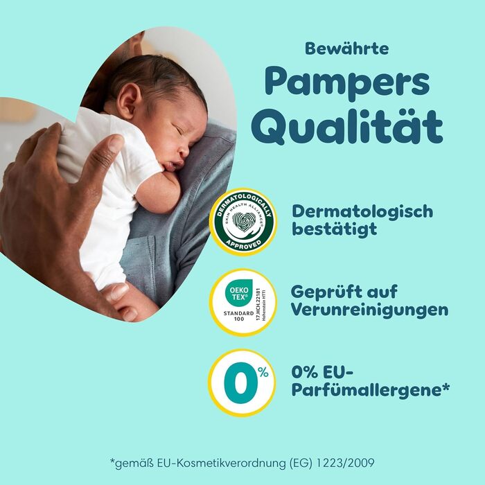 Підгузки Pampers Premium Protection розмір 2 (4-8 кг), захист від протікань, з вологими серветками Aqua Baby (+10 шт)